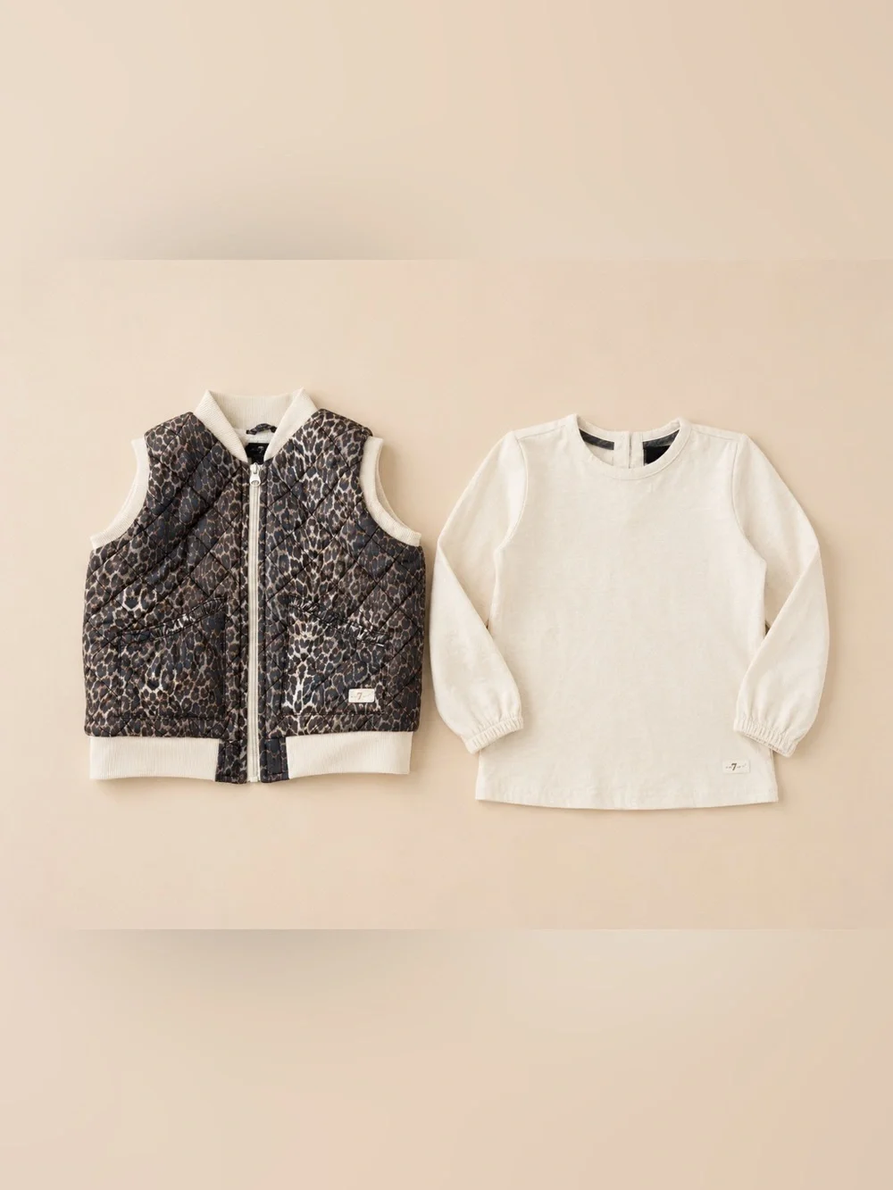 7 For All Mankind Girls 2-Piece Set Vest + Long Sleeve Top